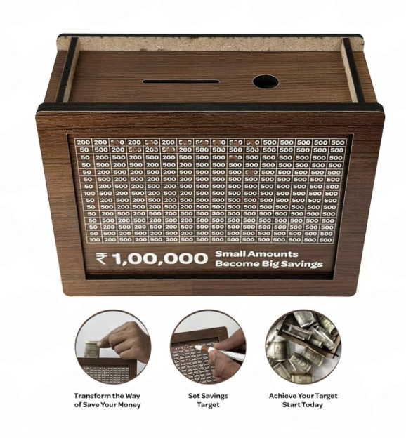 ₹1,00,000 Savings Tracker Box – Smart Money Challenge Bank